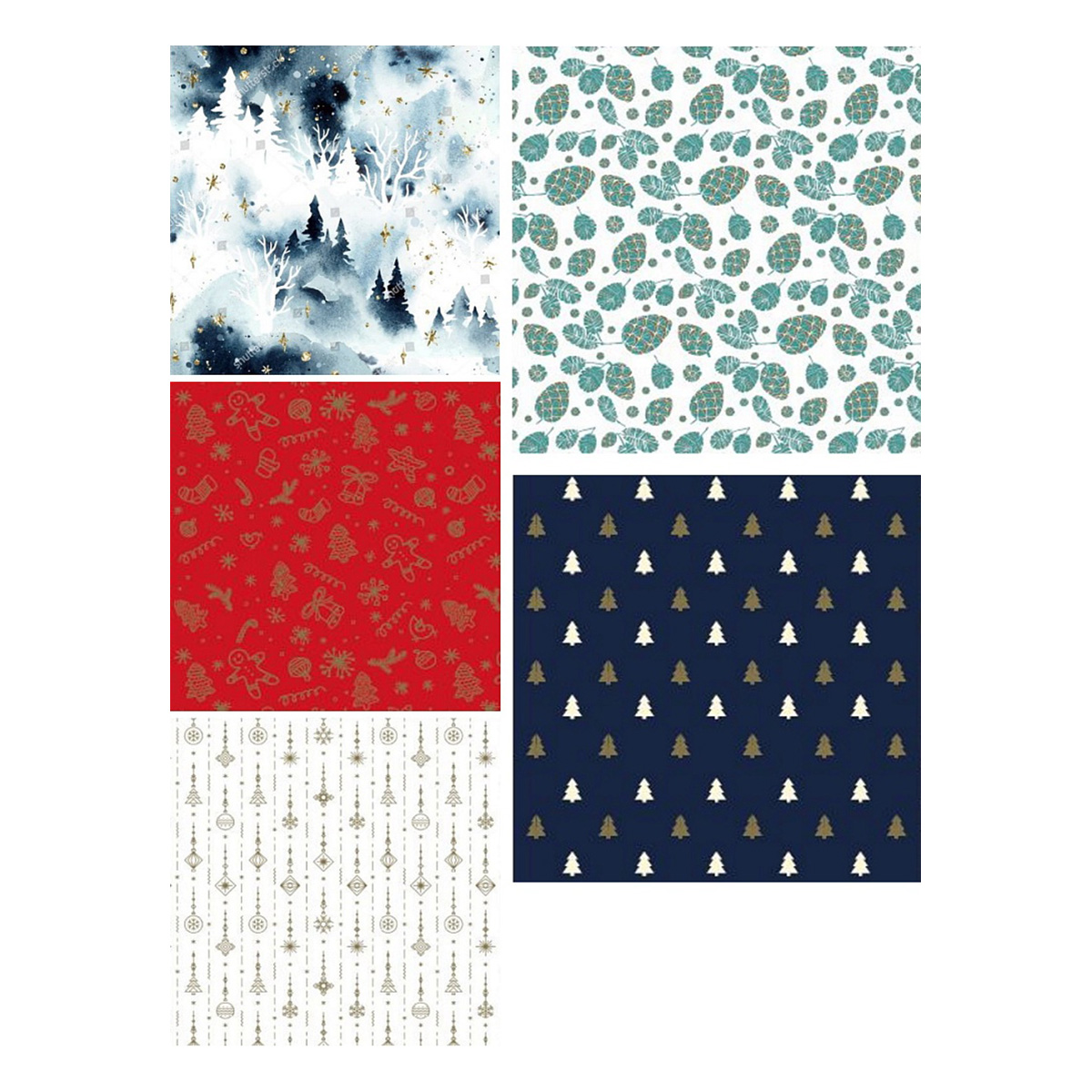 MILAND Бумага упаковочная 70х100 см С Новым годом В АСС-ТЕ УБ-6145 Фото 1.