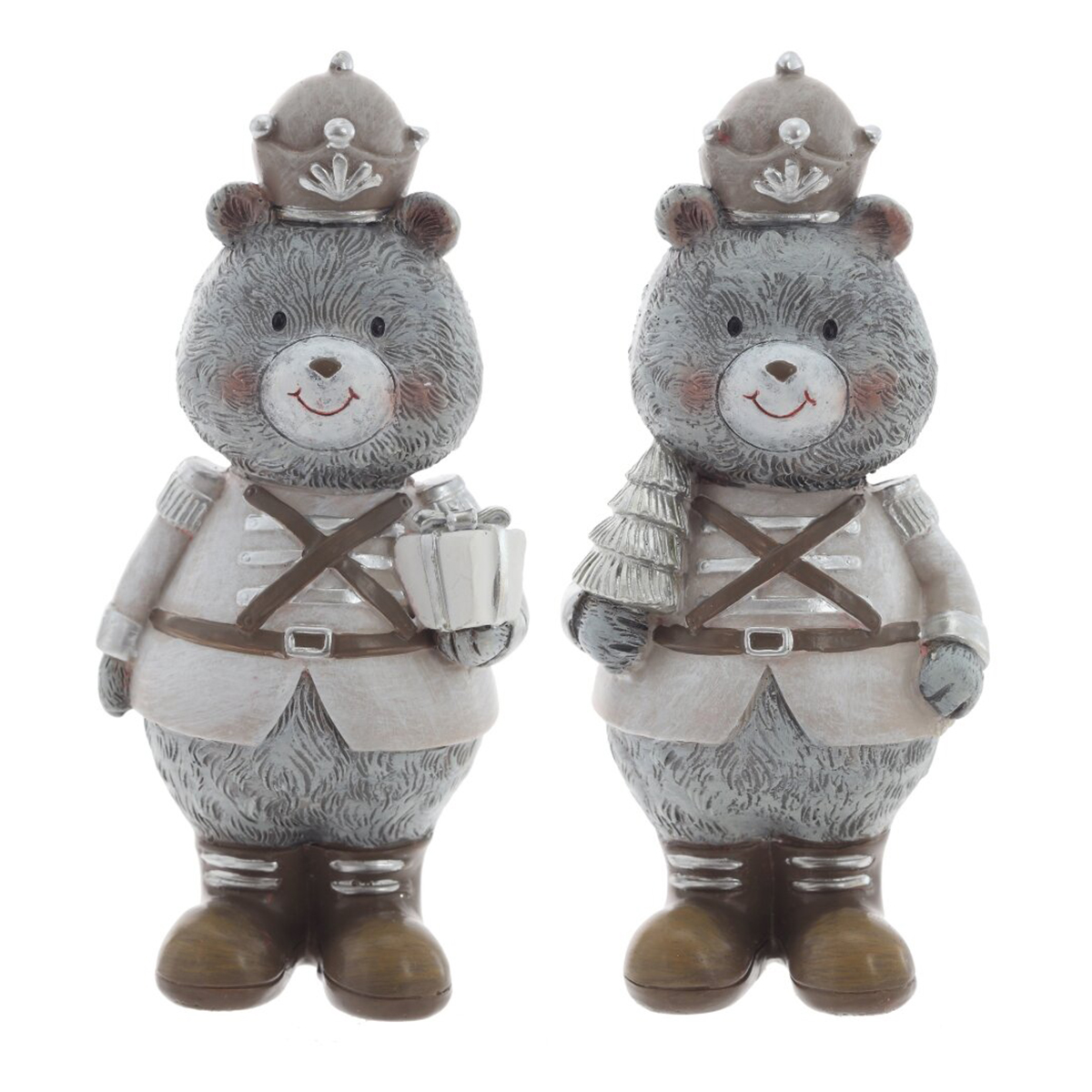 825124 Фигурка декоративная Медвежонок 6.0 х 5.5 х 13.5 см Серый Фото 1.