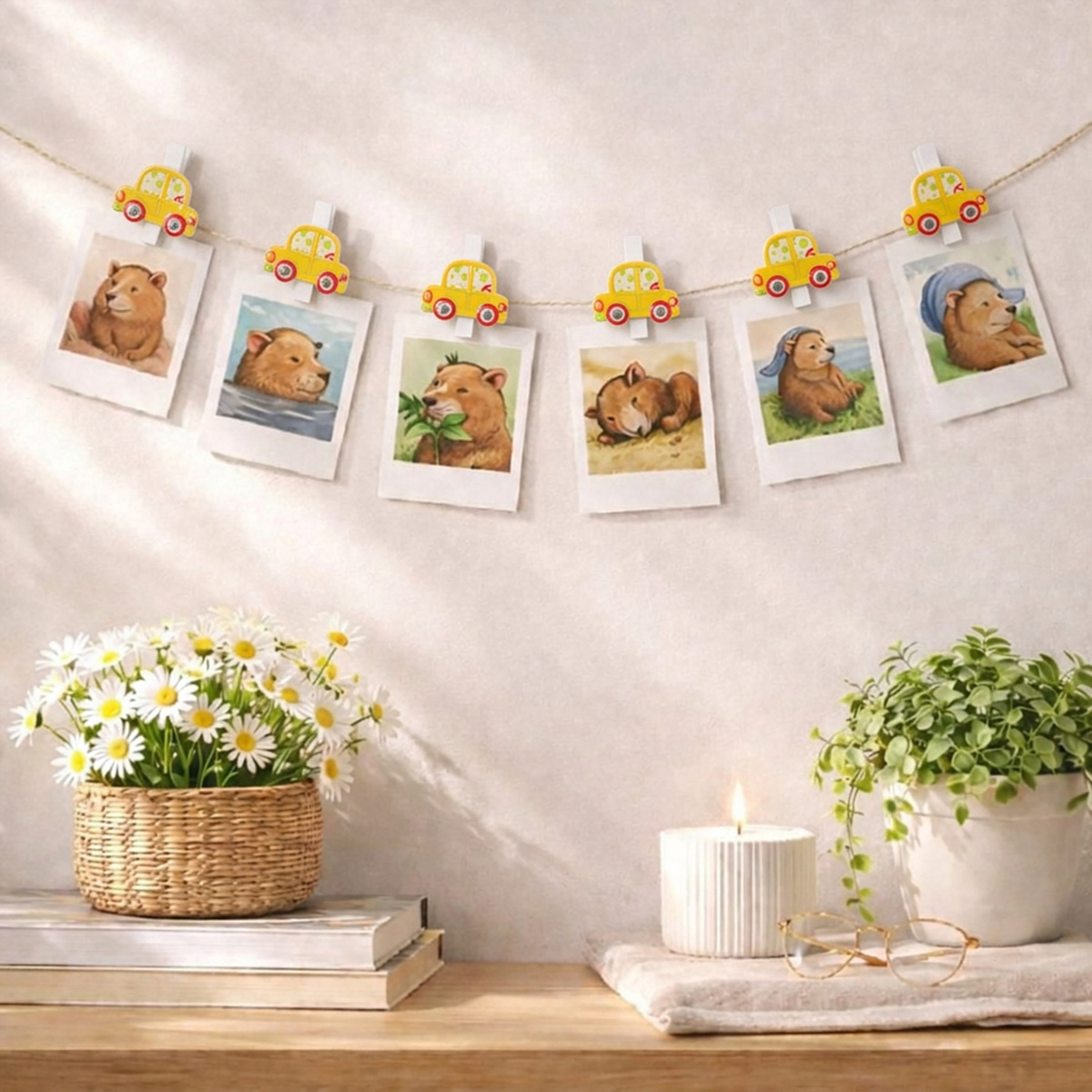 Blumentag WCRH-35 Декоративные прищепки 6 шт. 3.5 см C20 Желтые машинки Фото 5.