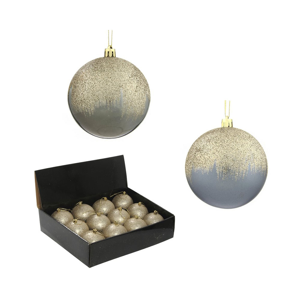  Новогоднее украшение Шар, набор из 12 штук D. 8 см Фото 1.