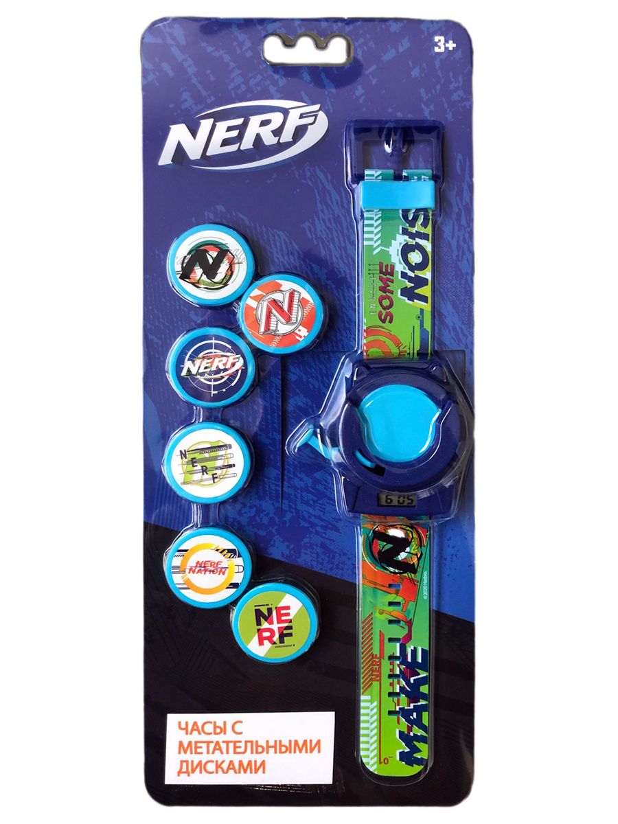 "NERF" Часы наручные электронные "Метатель дисков" 32 х 15 х 3 см ...