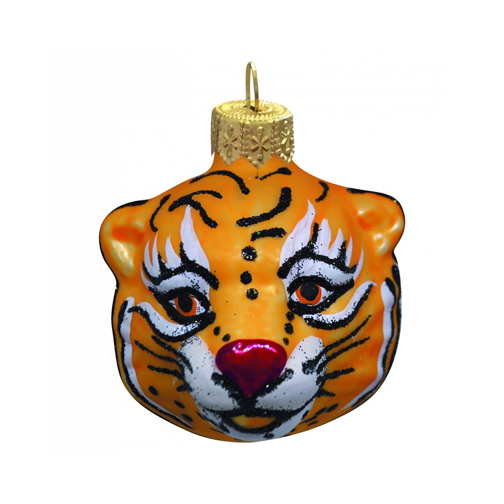 ФУ-354 Ёлочное украшение Голова Тигра 4 х 4 х 7 см в подарочной упаковке Фото 1.