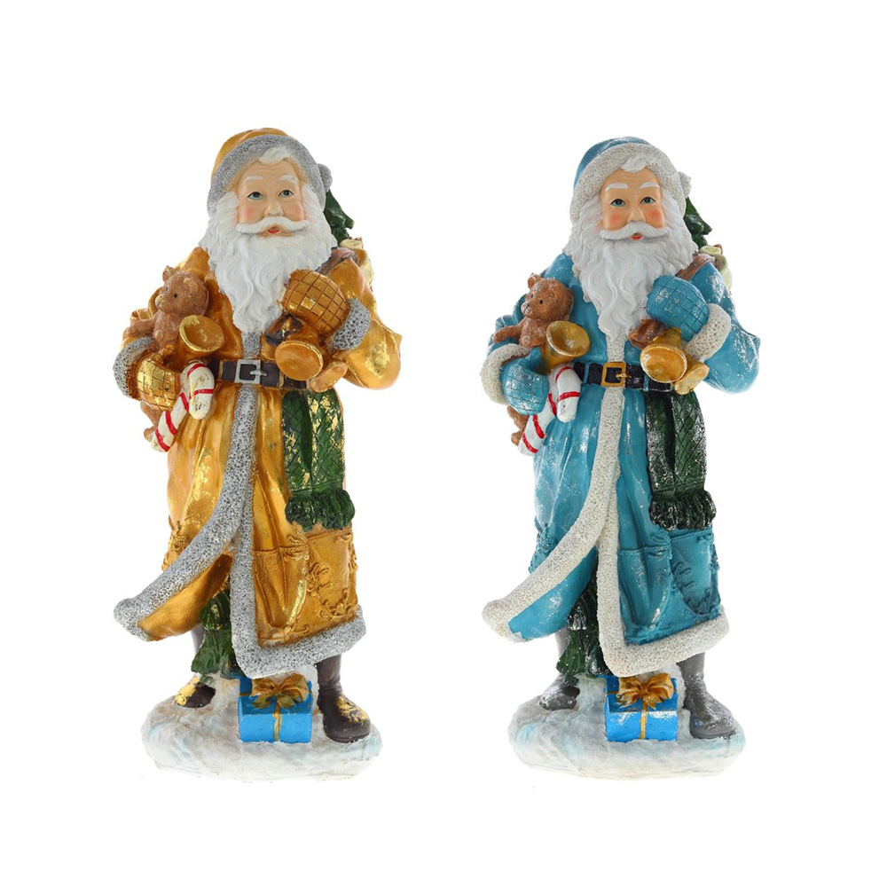 Фигурка декоративная Дед Мороз 21 х 18.5 х 45 см Голубой, Золотой 754875 Фото 1.