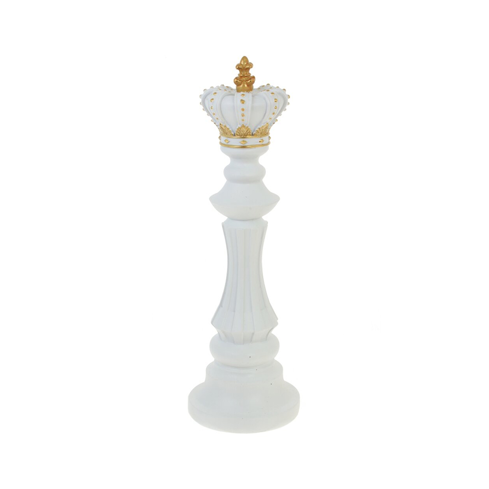 772257 Фигурка декоративная Шахматный король 12.5 х 12.5 х 40 см Белый Фото 1.